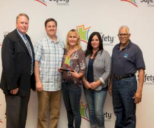 Pictured L-R: Utah Safety Council Representative, Ryan Grassley, Karen Tuckett, Angie Reece, and David Vazquez